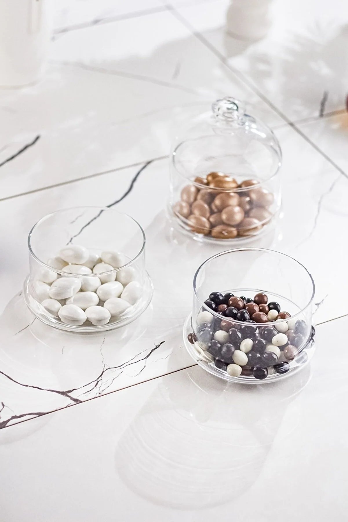 Pasabahce Villa Patisserie 3 stapelbare Behälter mit Glaskuppel,12x26 cm