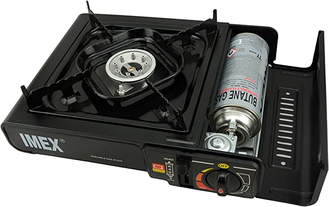 Gaskocher - Campingkocher, Campingherd, Kartuschenkocher - Kompatibel mit MSF - 1A Kartuschen - schwarz